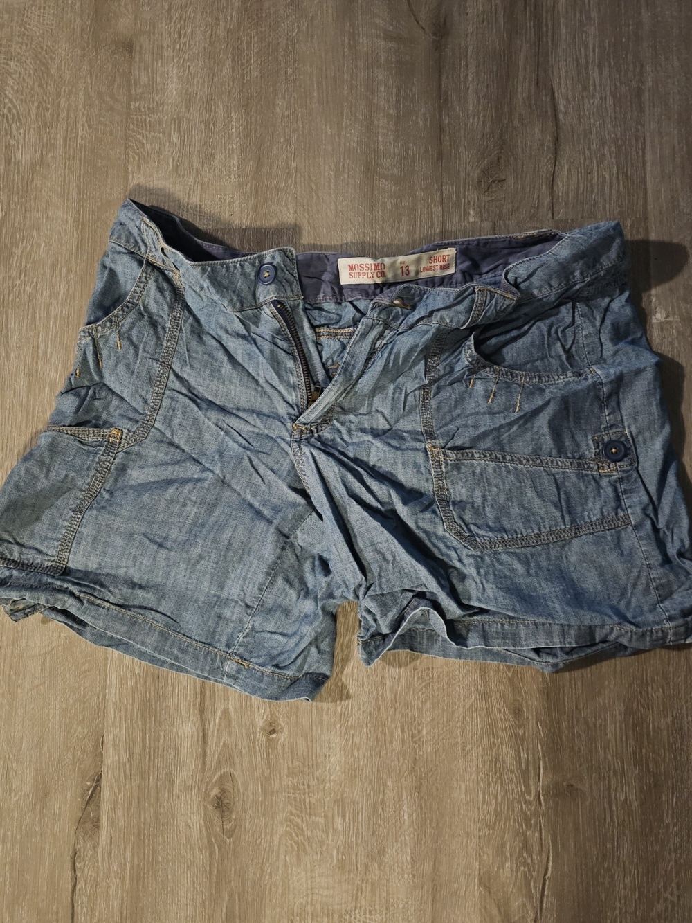 Mossimo Supply Co. light blue denim cargo shorts